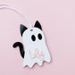 Personalized Ghost Cat Cat Pumpkin Name Tag Halloween 2025