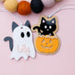 Personalized Ghost Cat Cat Pumpkin Name Tag Halloween 2025