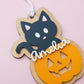 Personalized Ghost Cat Cat Pumpkin Name Tag Halloween 2025