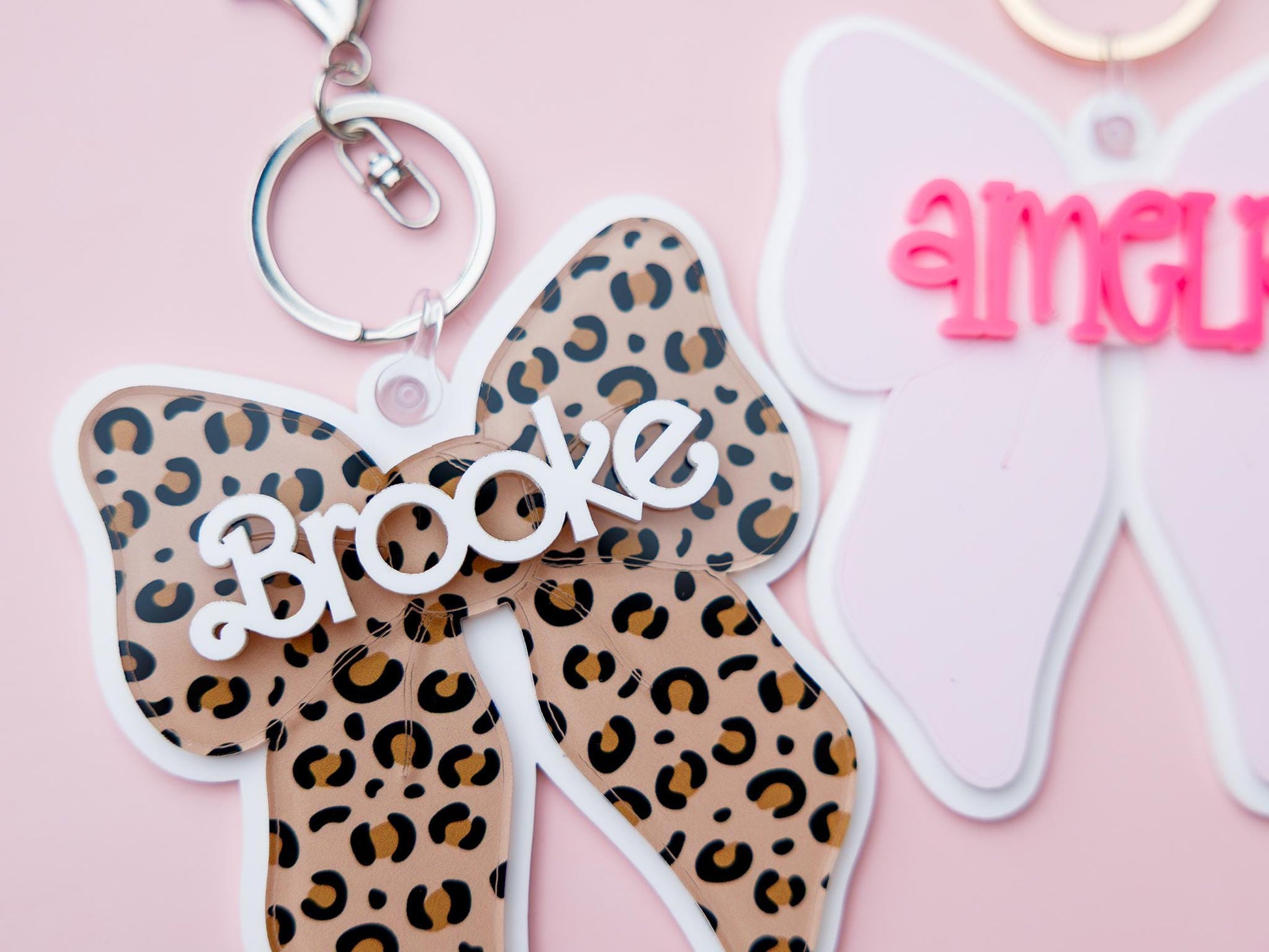 Personalized Bow backpack keychain