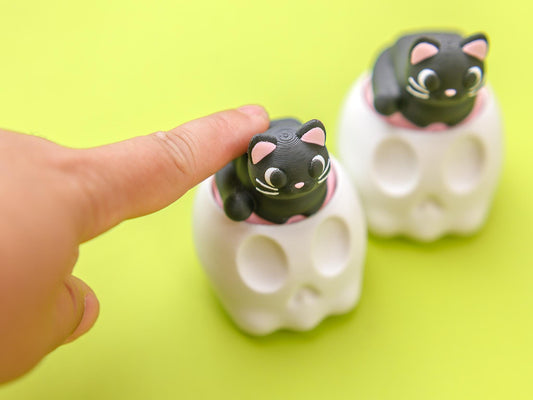 Halloween Cat Skull Fidget Clicker Toy