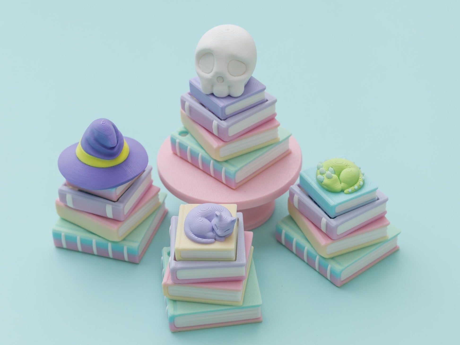 Enchanted Library Fidget Clicker Toy 3D printed book stacked fidget clicker