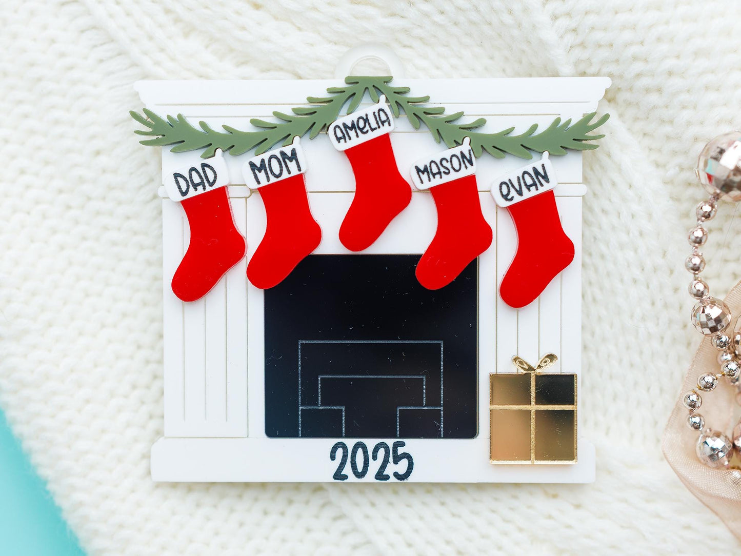 Christmas Fireplace Stocking ornament