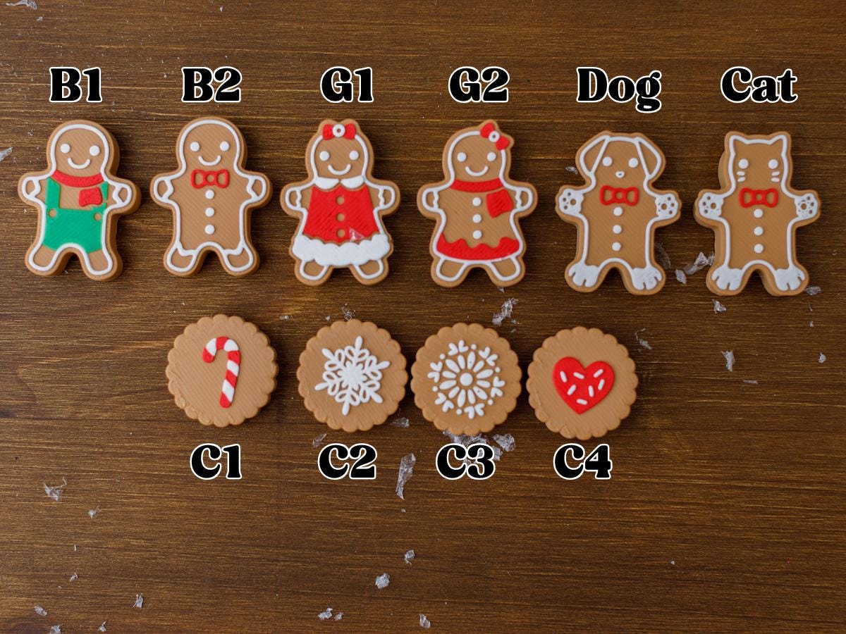 Gingerbread cookie tray Fidget Clicker 3D printed Christmas Fidget Clicker Ginger Bread ornament