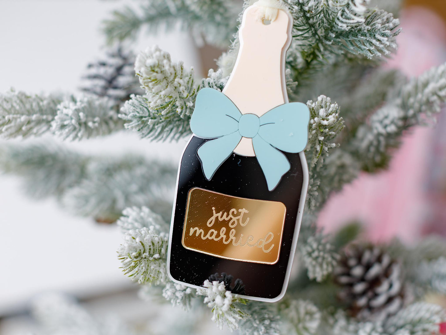 Engagement Christmas Ornament Mr and Mrs Christmas Ornament Champagne ornament Christmas 2025