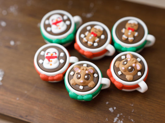Hot Cocoa Fidget Clicker 3D printed Christmas Fidget Clicker Ginger Bread hot cocoa Snowman hot cocoa Bear hot cocoa fidget clicker toy