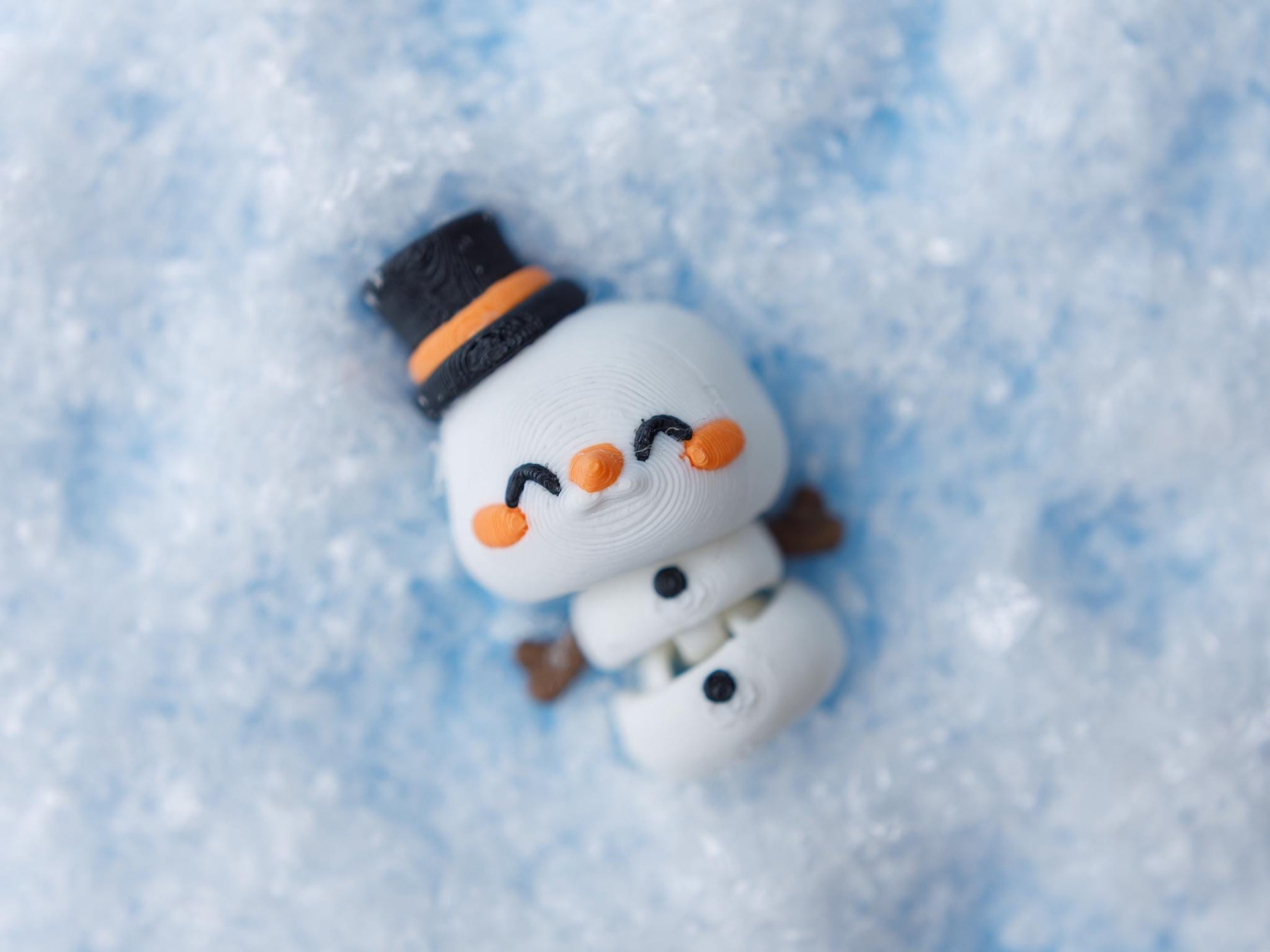 3D printed Christmas friends flexi fidget toy snowman