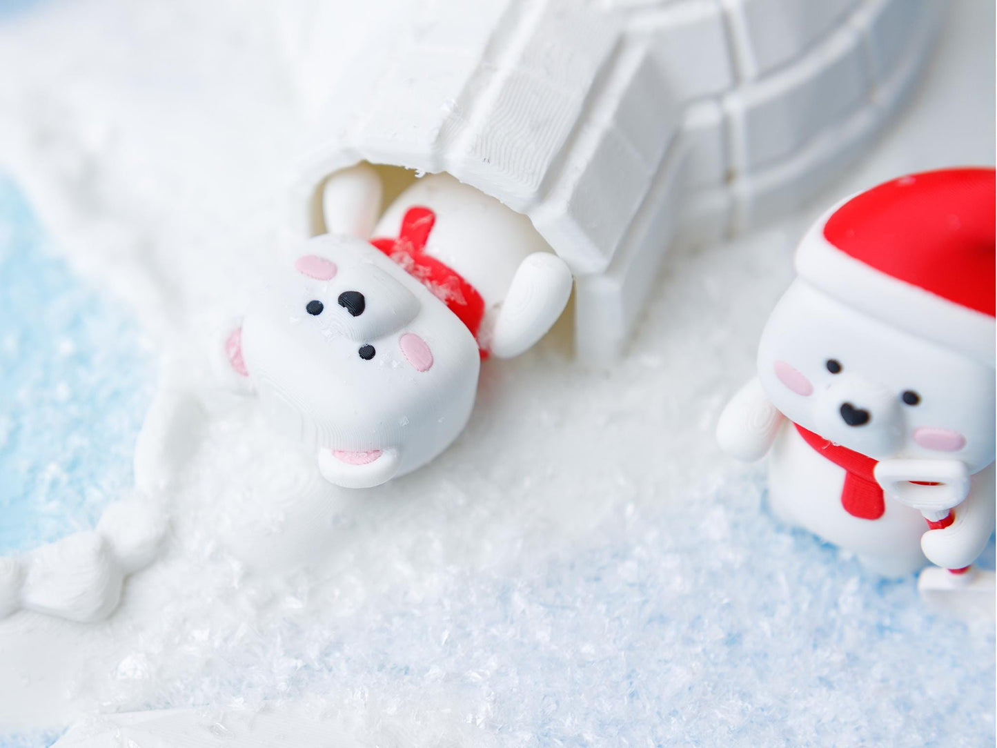 3D printed Christmas friends flexi fidget toy Polar Bear flexi fidget