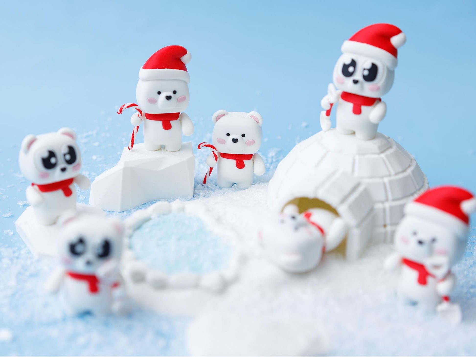 3D printed Christmas friends flexi fidget toy Polar Bear flexi fidget