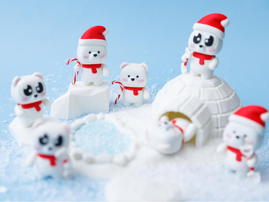 3D printed Christmas friends flexi fidget toy Polar Bear flexi fidget