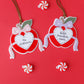 Coquette bow apple Teacher ornaments
