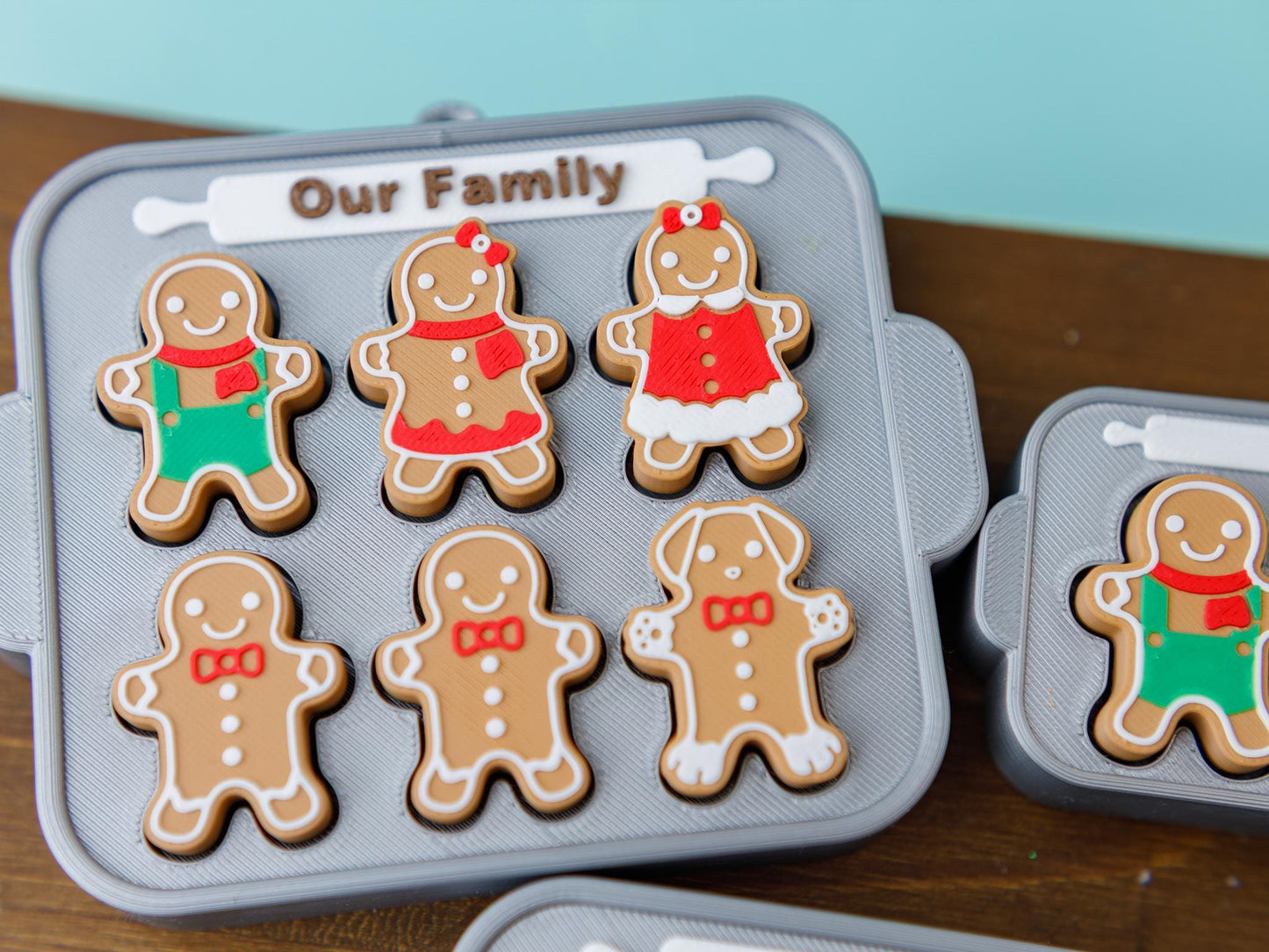 Gingerbread cookie tray Fidget Clicker 3D printed Christmas Fidget Clicker Ginger Bread ornament