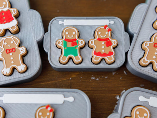 Gingerbread cookie tray Fidget Clicker 3D printed Christmas Fidget Clicker Ginger Bread ornament