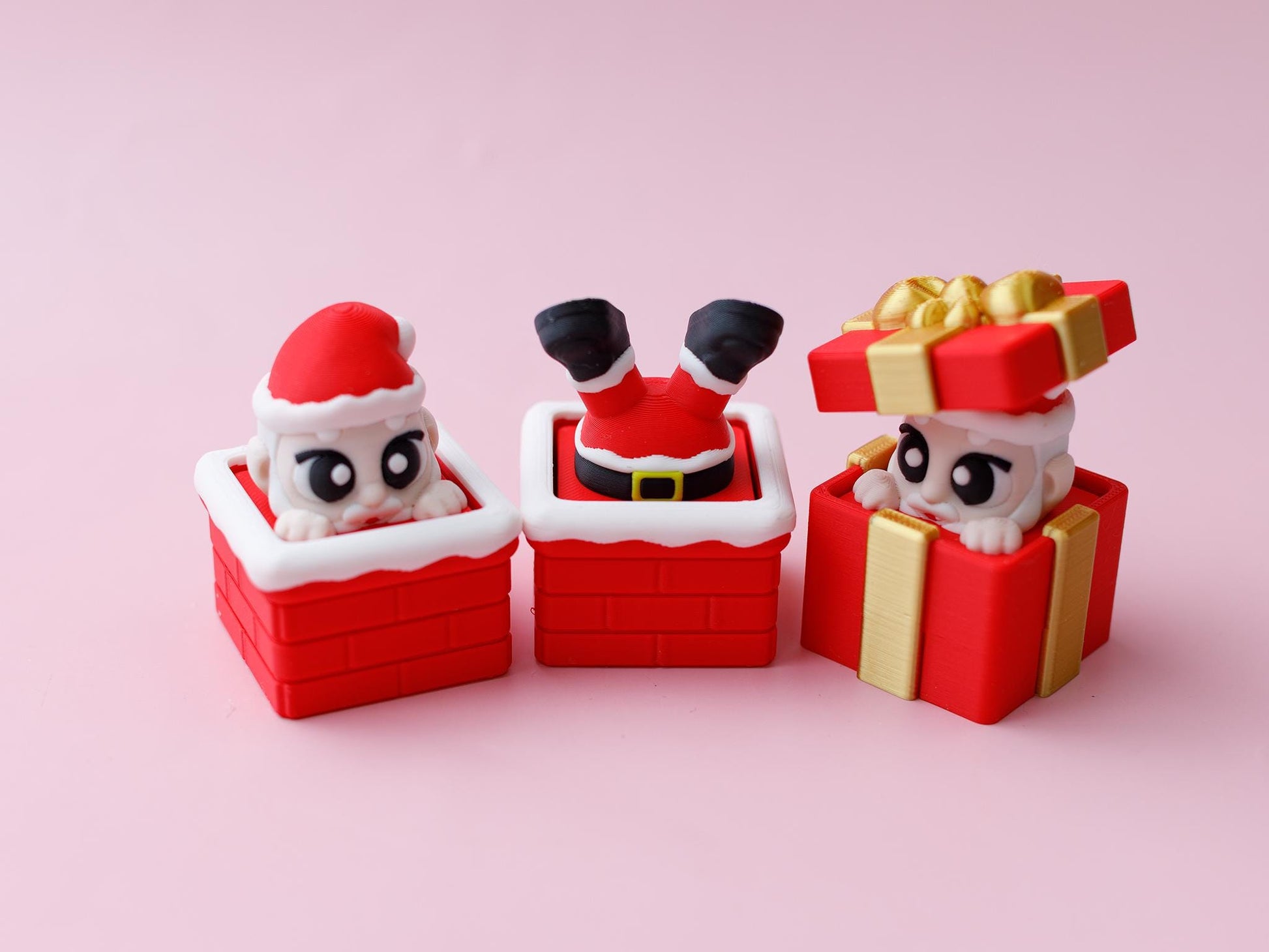 Santa Chimney Fidget clicker toy Trendy 3D printed fidget Christmas Fidget Clicker