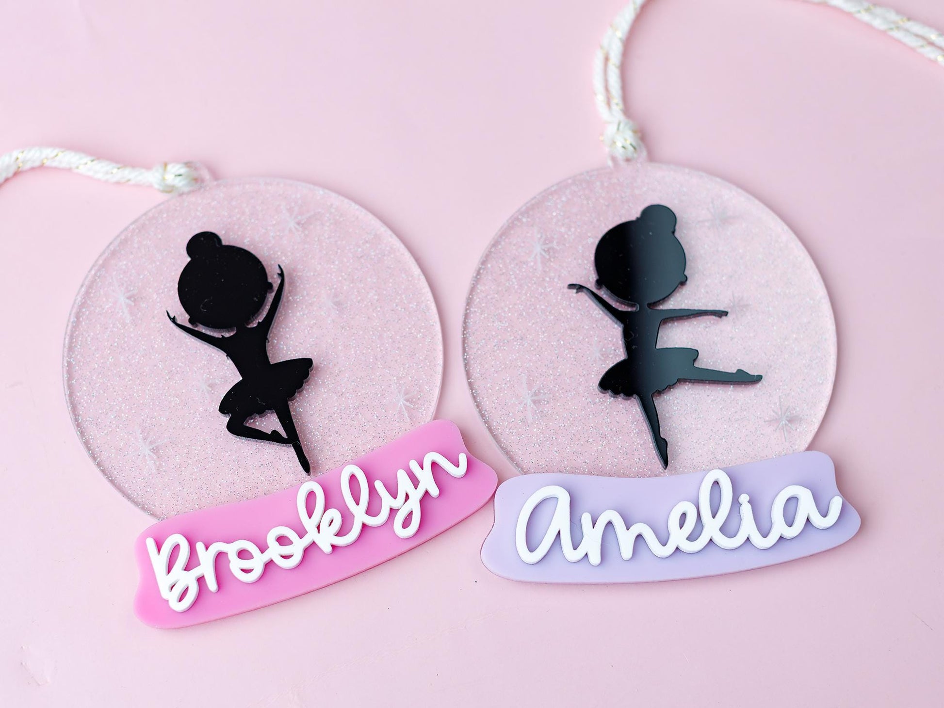 Personalized Ballerina Christmas snow globe Ornament