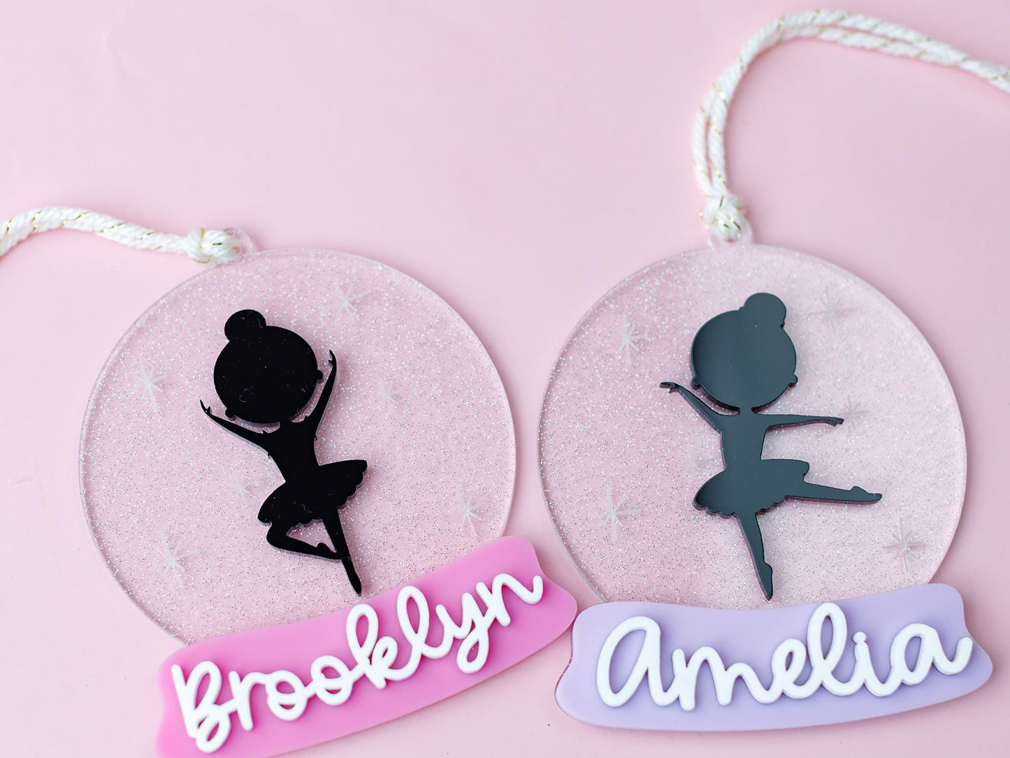 Personalized Ballerina Christmas snow globe Ornament