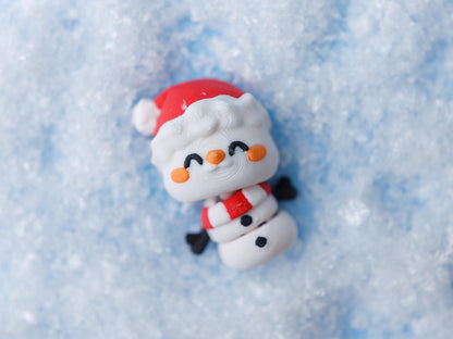 3D printed Christmas friends flexi fidget toy snowman with Christmas hat