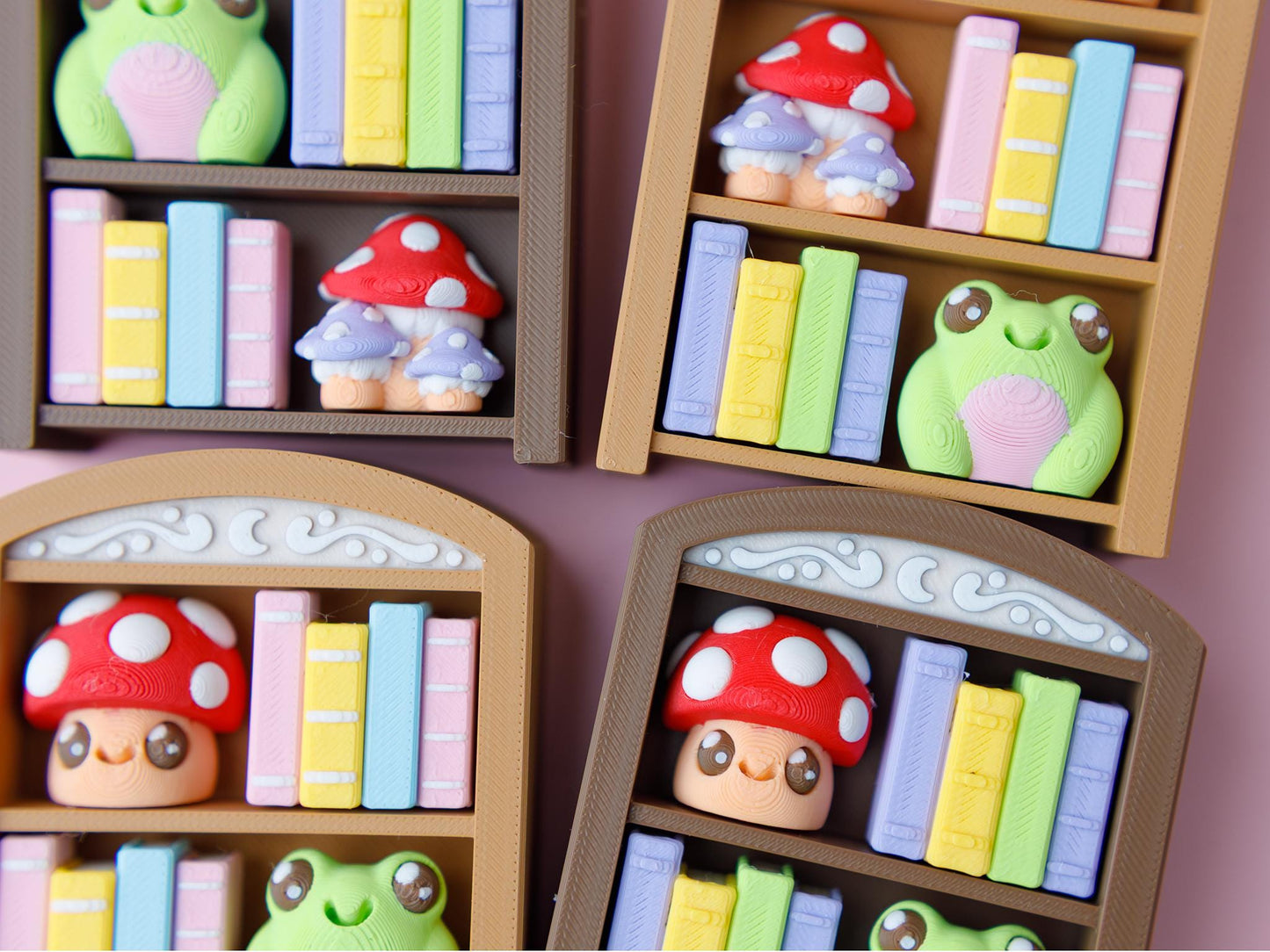 Book shelf Fidget Clicker Toy 3D printed cozy book nook fidget clicker