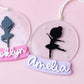 Personalized Ballerina Christmas snow globe Ornament