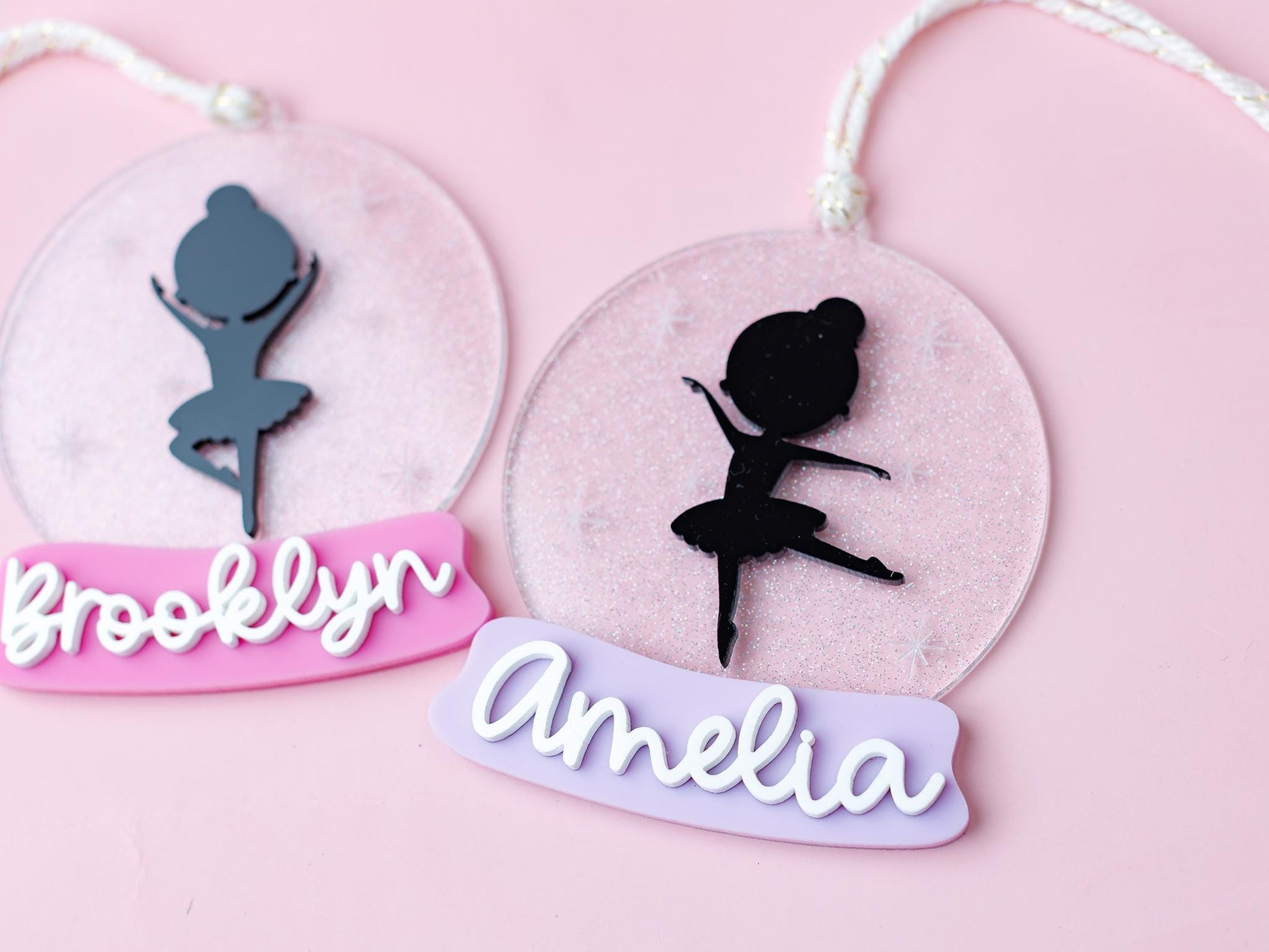 Personalized Ballerina Christmas snow globe Ornament