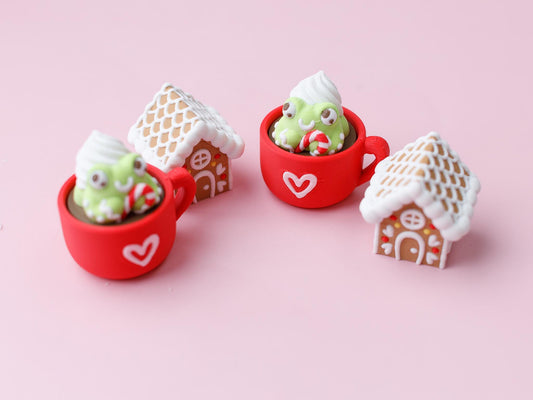Christmas 3D printed fidget clicker Frog hot cocoa fidget clicker Ginger bread house fidget clicker