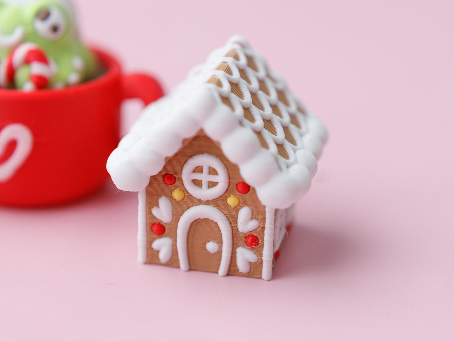 Christmas 3D printed fidget clicker Frog hot cocoa fidget clicker Ginger bread house fidget clicker