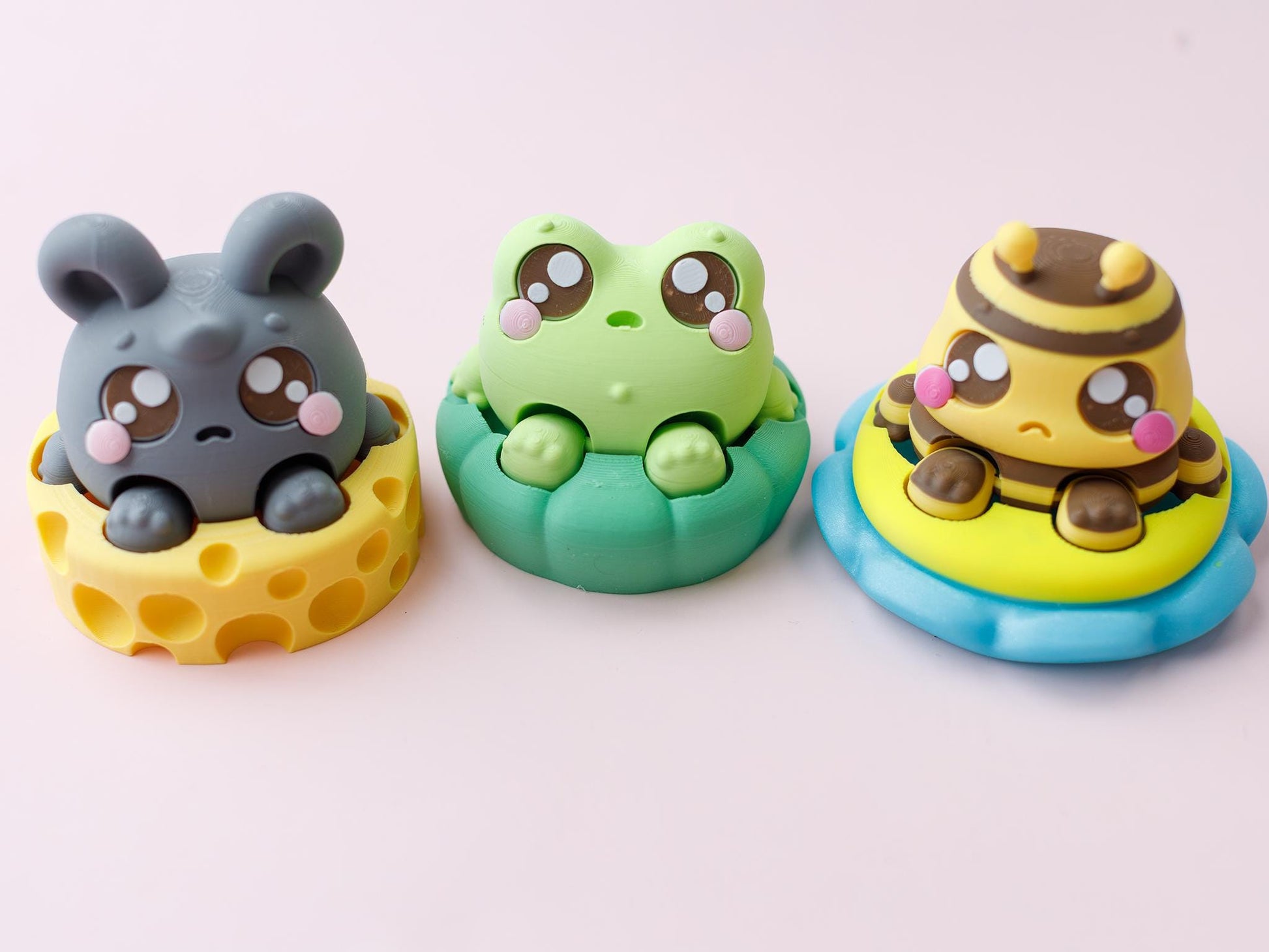 3D printed fidget clickers Sensory desk toy Animal friends fidget clicker