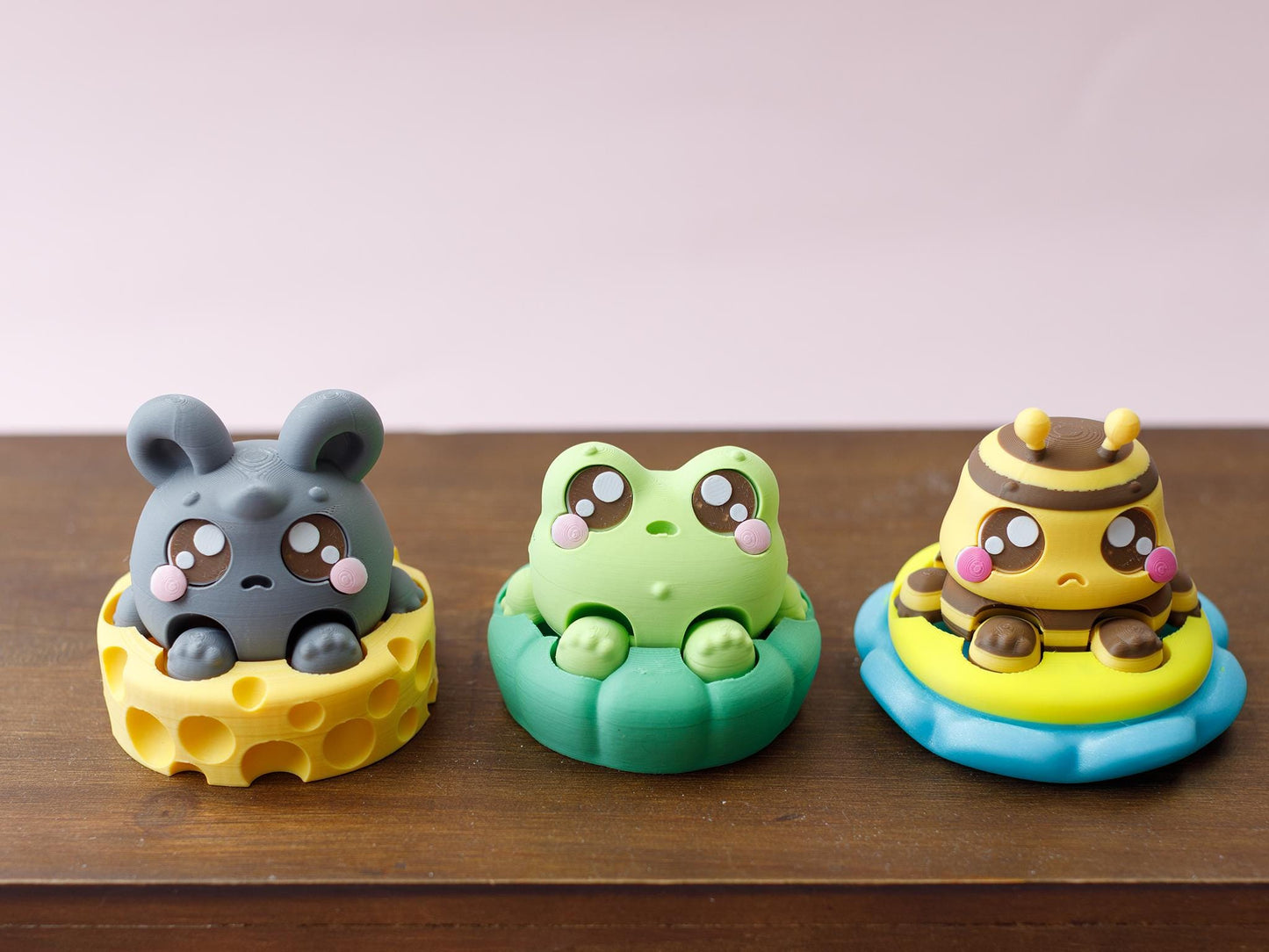 3D printed fidget clickers Sensory desk toy Animal friends fidget clicker