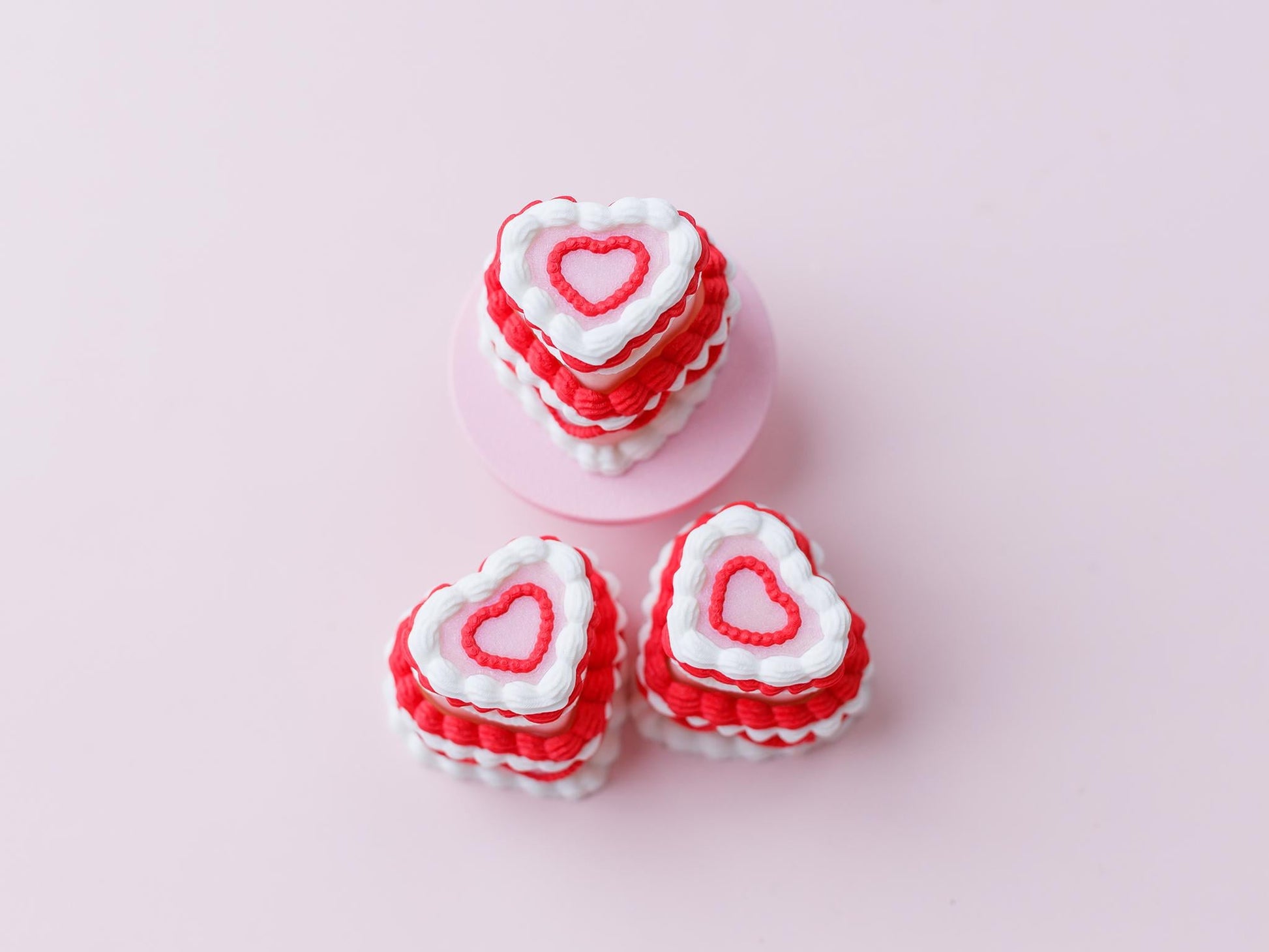 Heart cake fidget clicker 3D printed Valentine's Day fidget clicker