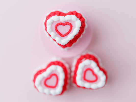 Heart cake fidget clicker 3D printed Valentine's Day fidget clicker