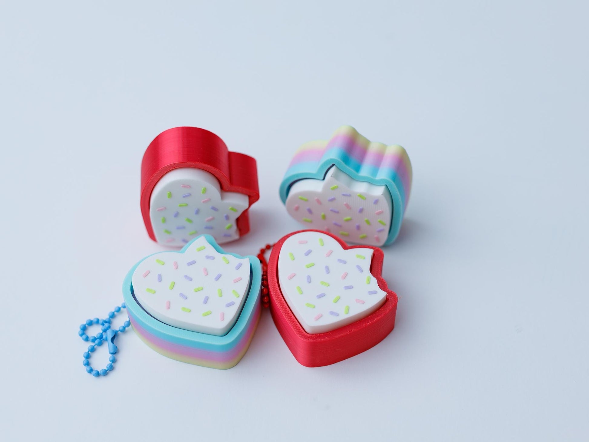 Sprinkle heart cookie fidget clicker 3D printed Valentine's Day fidget clicker