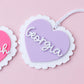 Valentines Day name tag Personalized ruffled heart name tag Valentines Day gift for kids