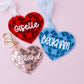 Valentines Day name tag Personalized Disco heart name tag Valentines Day gift for kids Disco heart keychainv