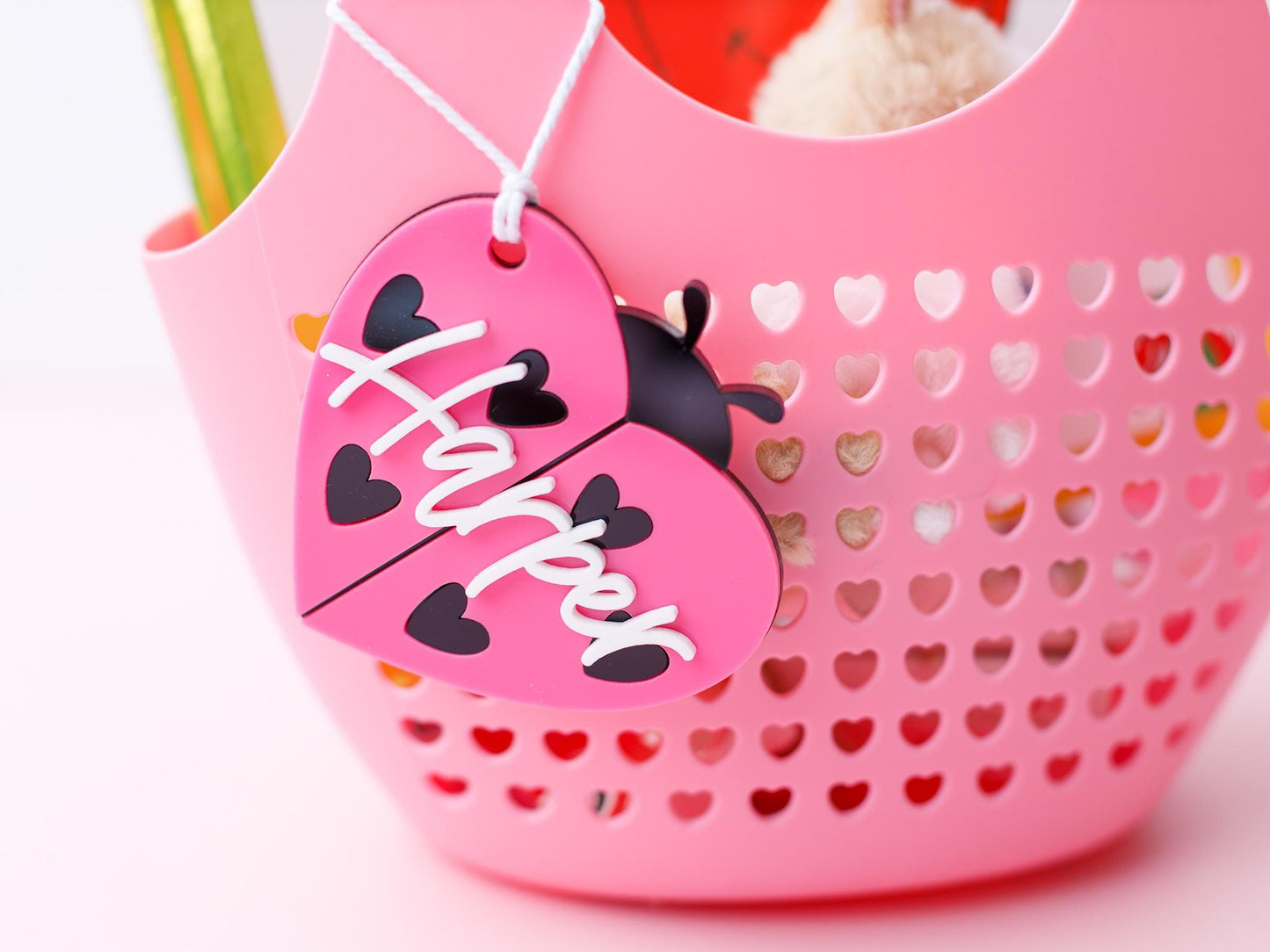 Valentines Day name tag Personalized Lady bug name tag Valentines Day gift