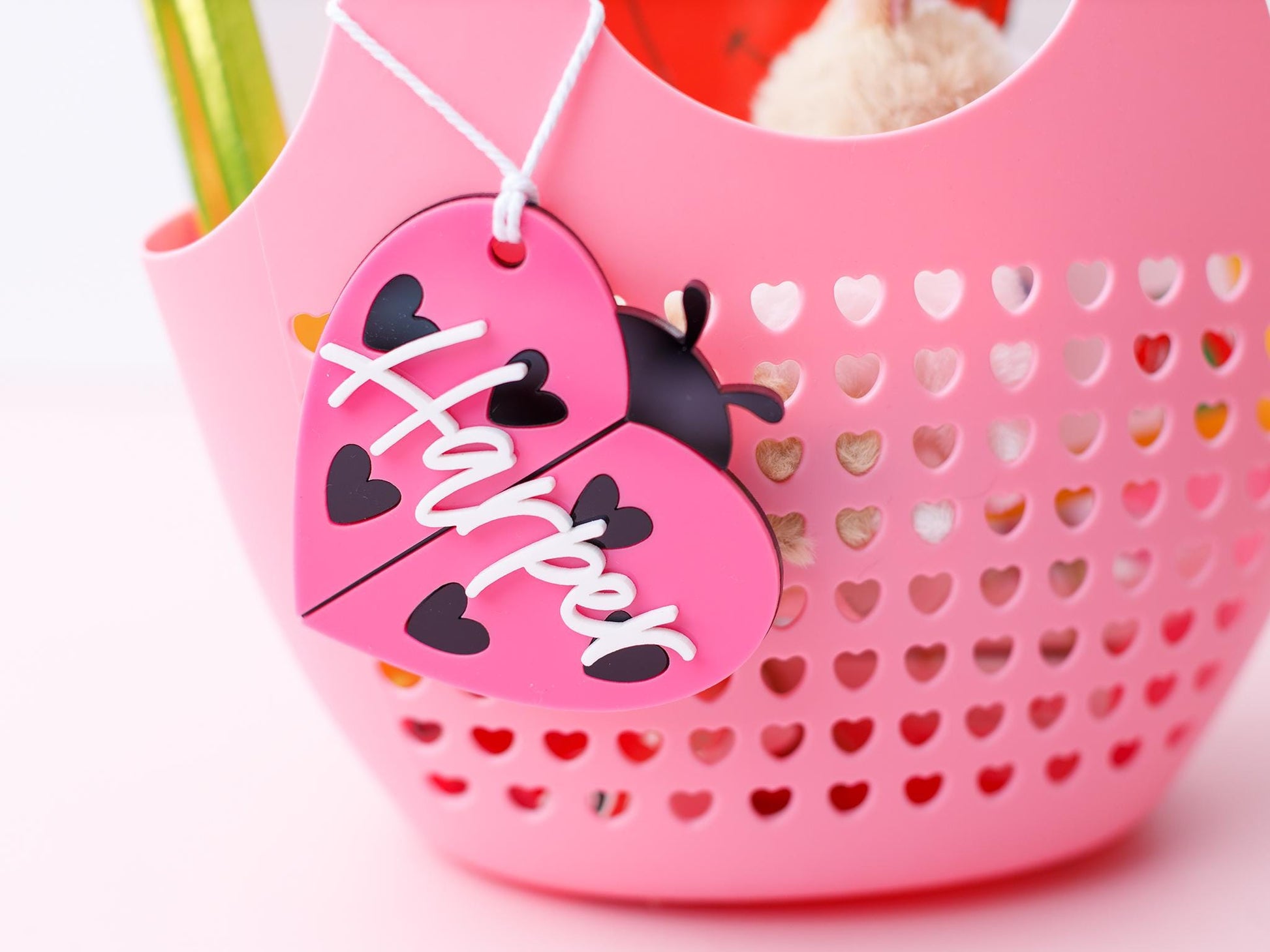 Valentines Day name tag Personalized Lady bug name tag Valentines Day gift