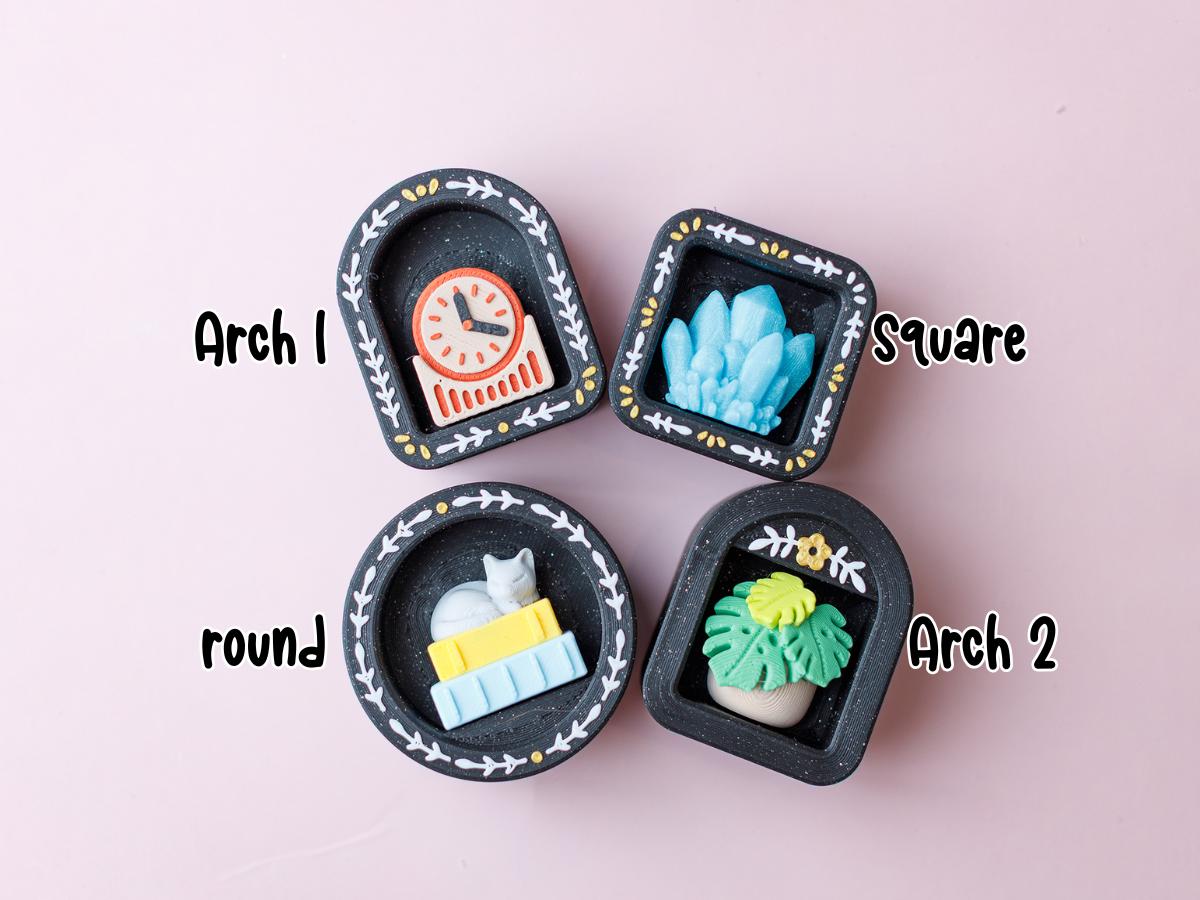 Floating shelf Fidget Clicker Toy 3D printed book shelf fidget clicker Custom desk toy