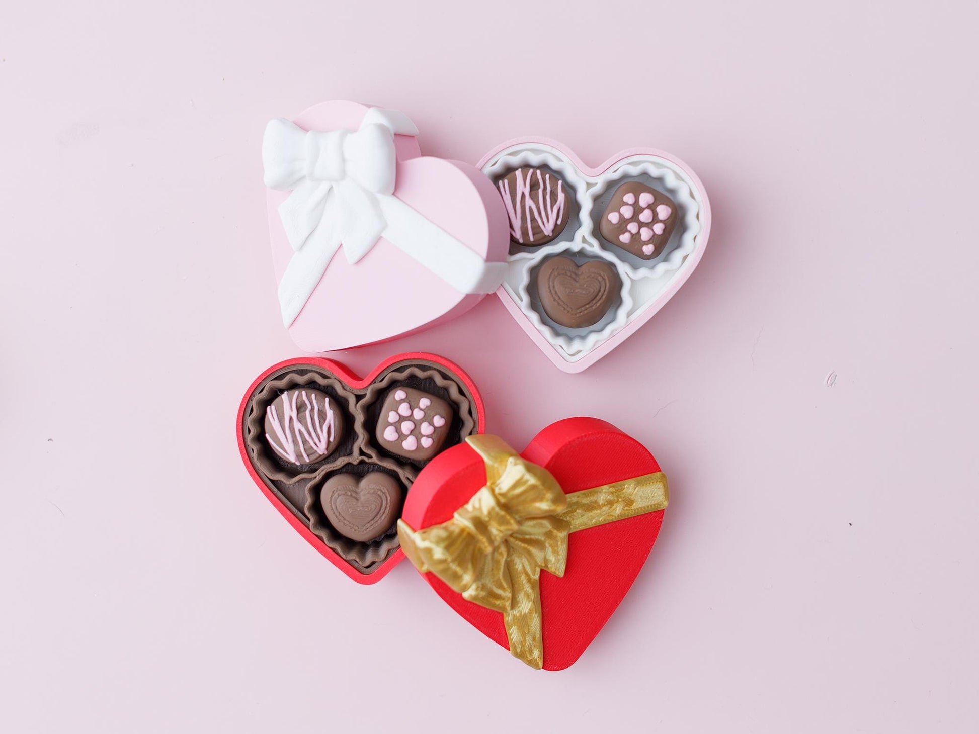 Chocolate box Fidget clicker 3D printed heart shape box fidget clicker Valentine's Day fidget