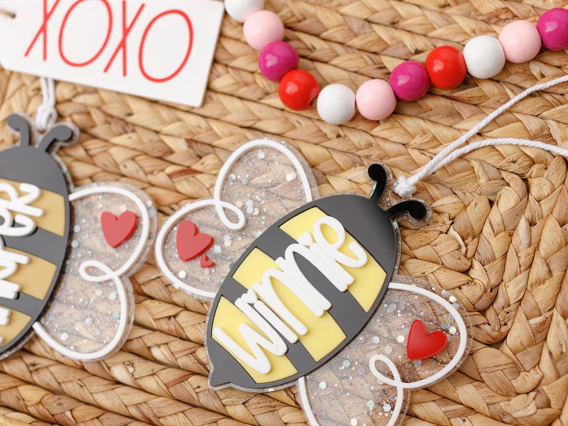 Personalized Bee Name Tag Valentine's Day name tag