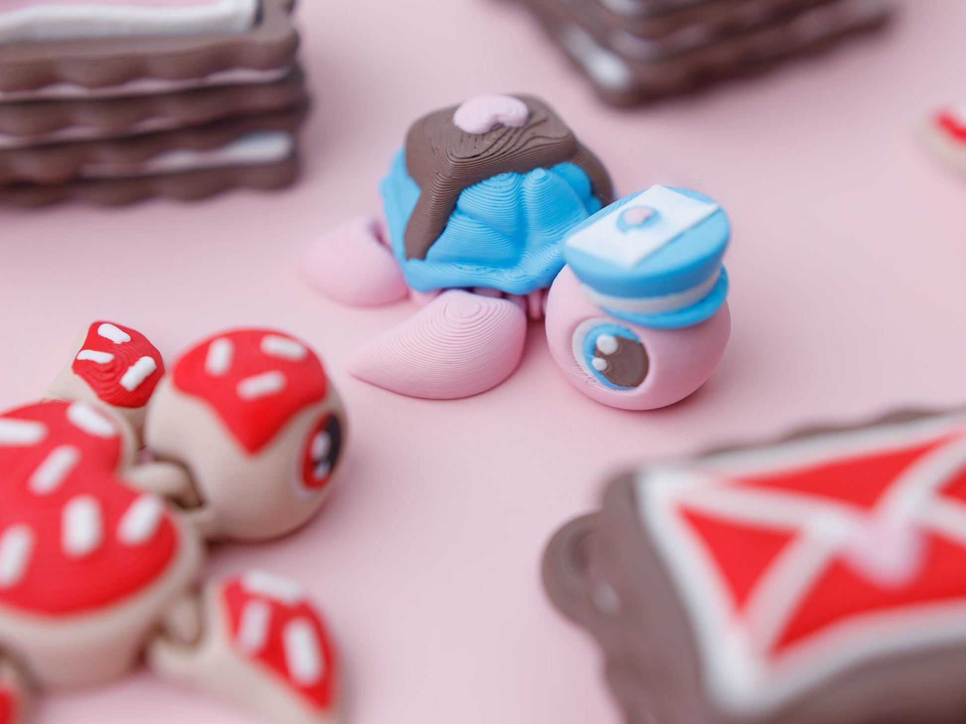 Valentine's Day fidget clicker Flexi Fidget turtle Love letter cookies fidget clicker