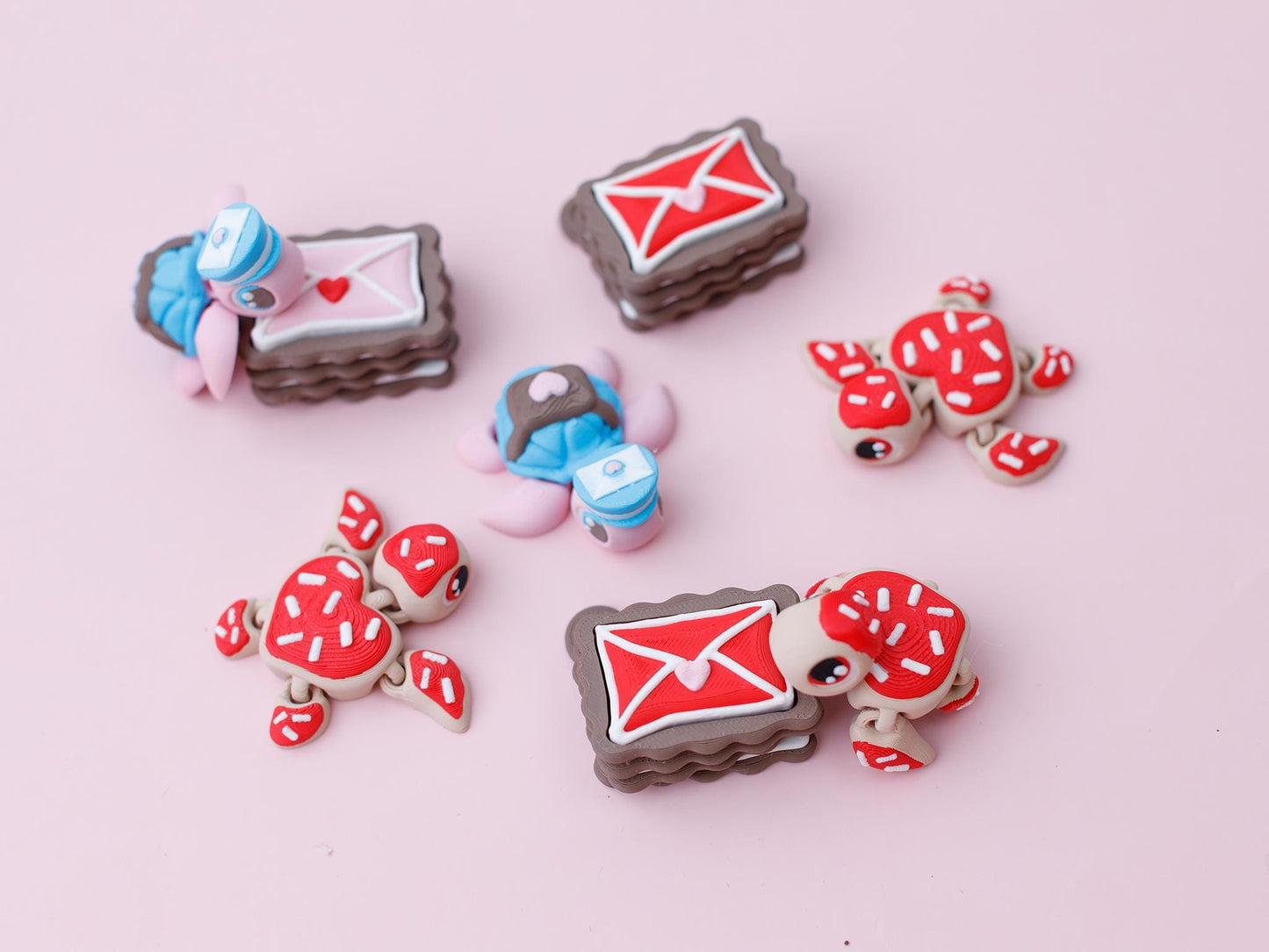 Valentine's Day fidget clicker Flexi Fidget turtle Love letter cookies fidget clicker