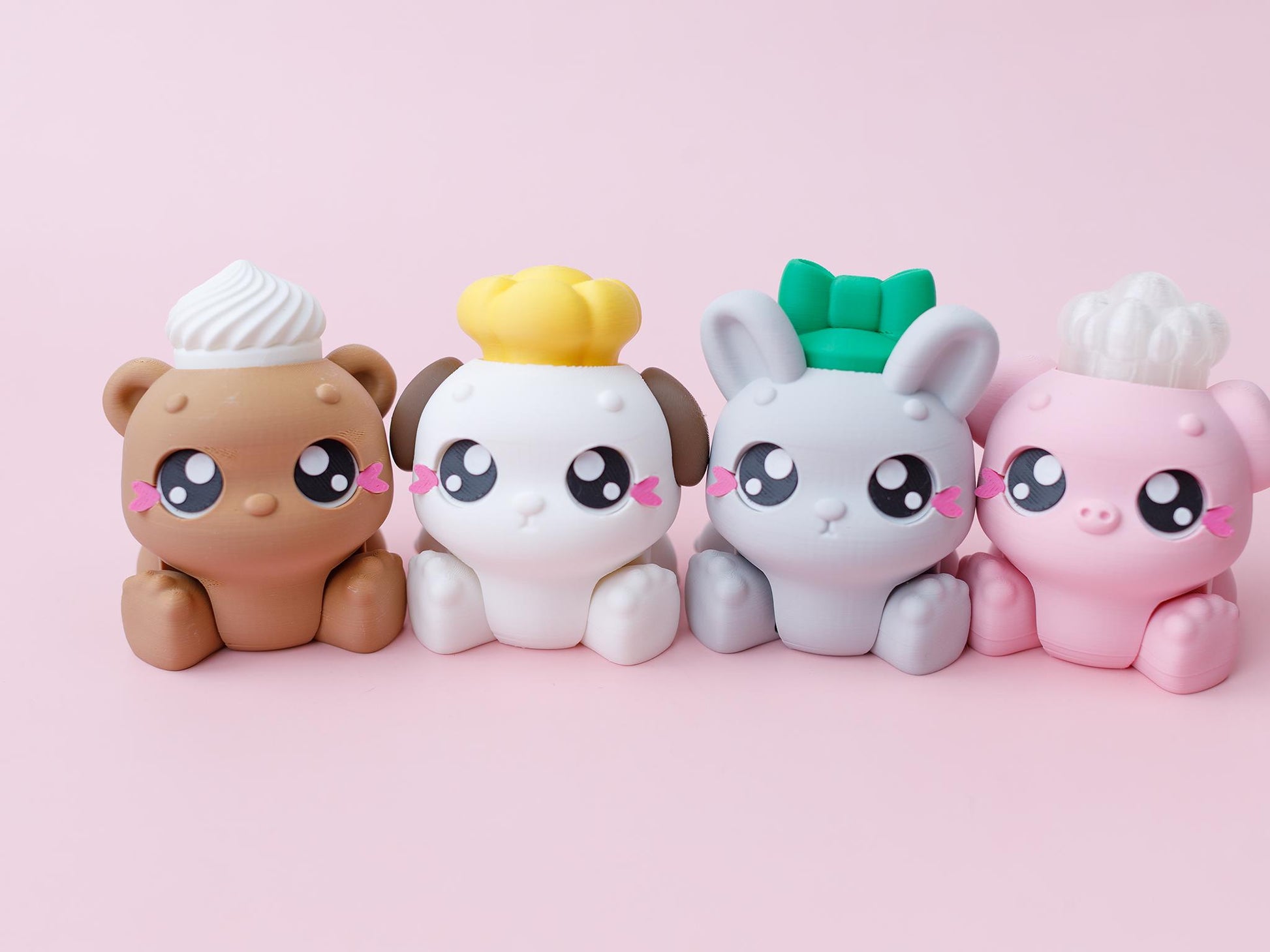 3D printed fidget clickers Sensory desk toy Flexi animal cupcake