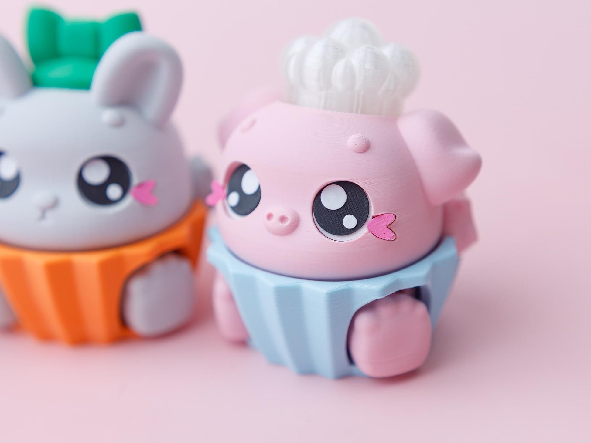 3D printed fidget clickers Sensory desk toy Flexi animal cupcake