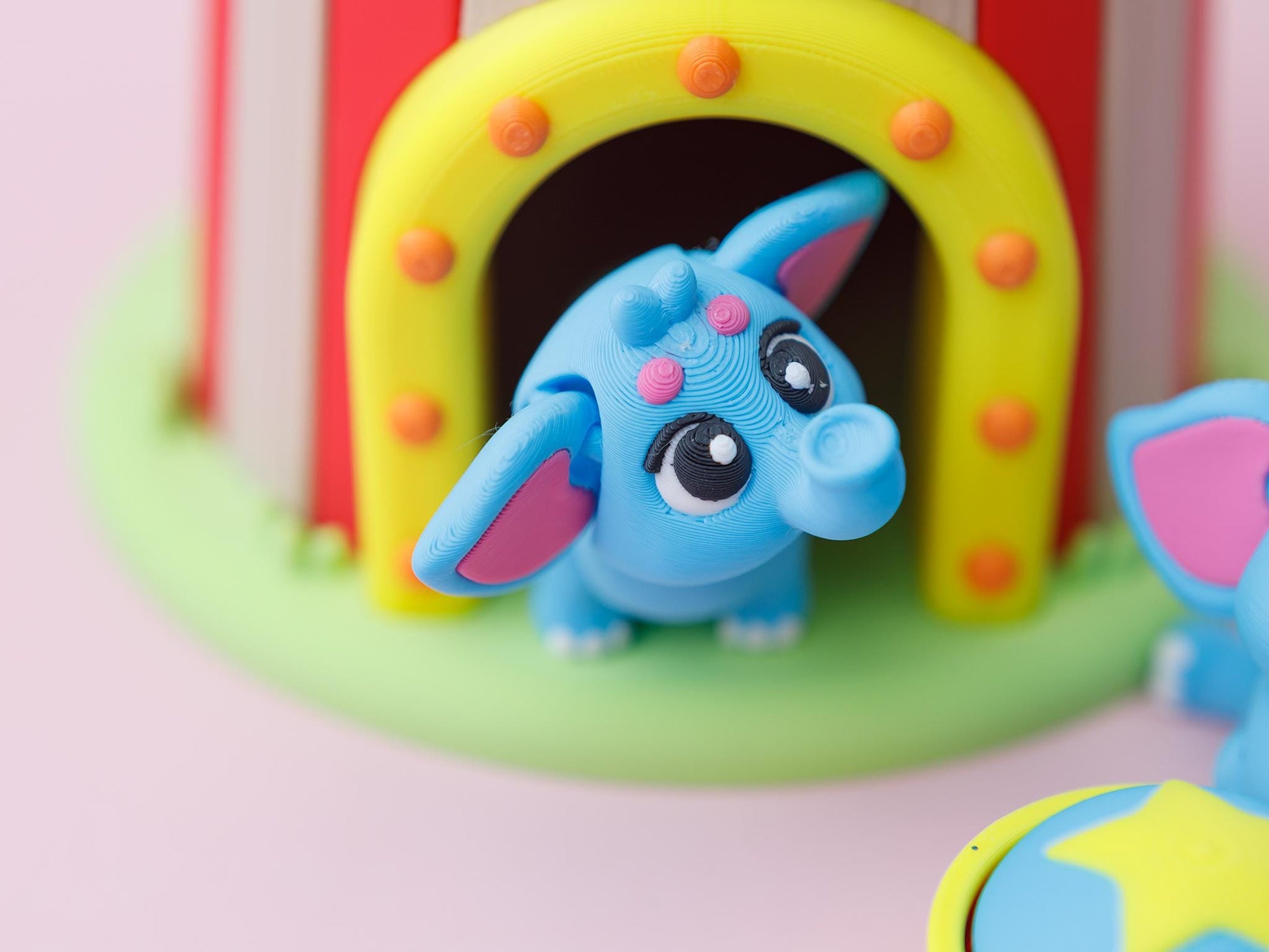 Elephant Fidget toy Circus Display 3D printed drum fidget clicker