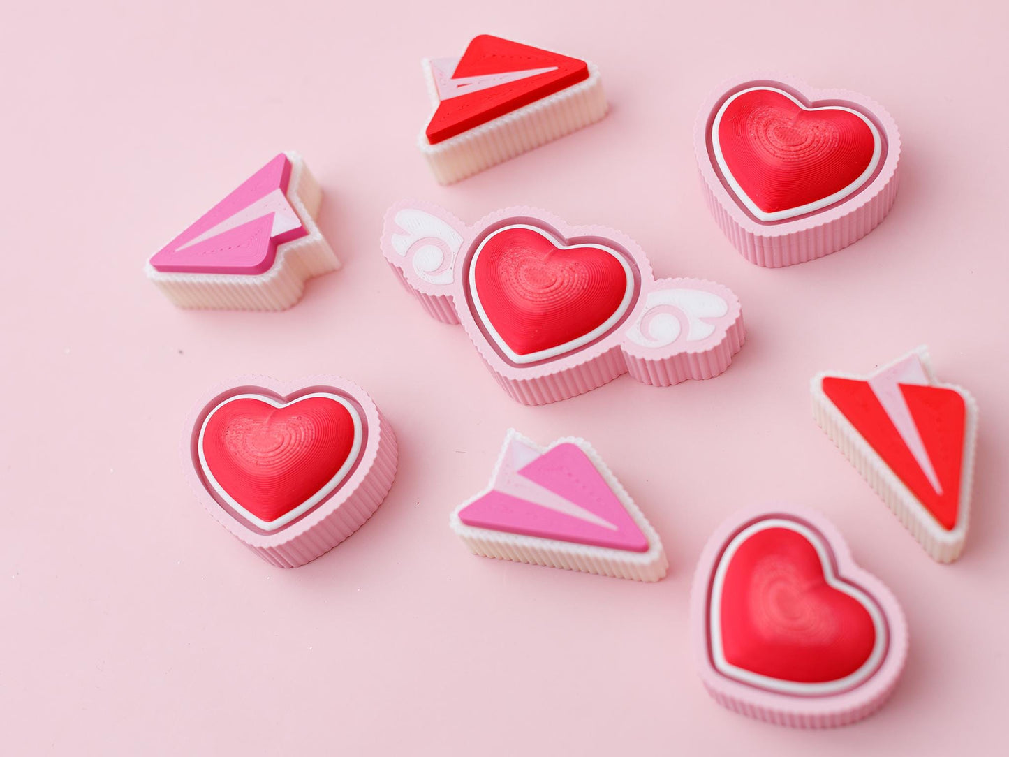 Valentine's Day fidget clicker 3d printed fidget clicker Heart collection fidget clicker