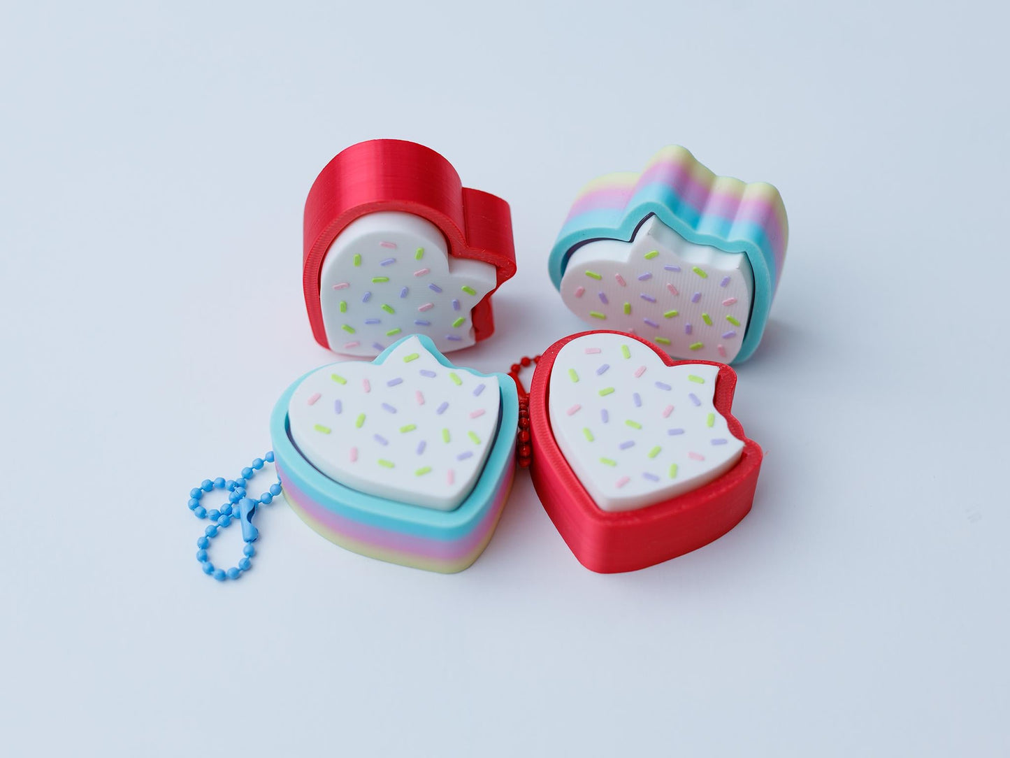 Sprinkle heart cookie fidget clicker 3D printed Valentine's Day fidget clicker