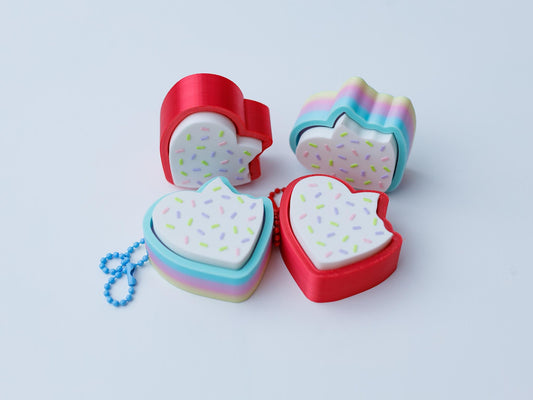 Sprinkle heart cookie fidget clicker 3D printed Valentine's Day fidget clicker