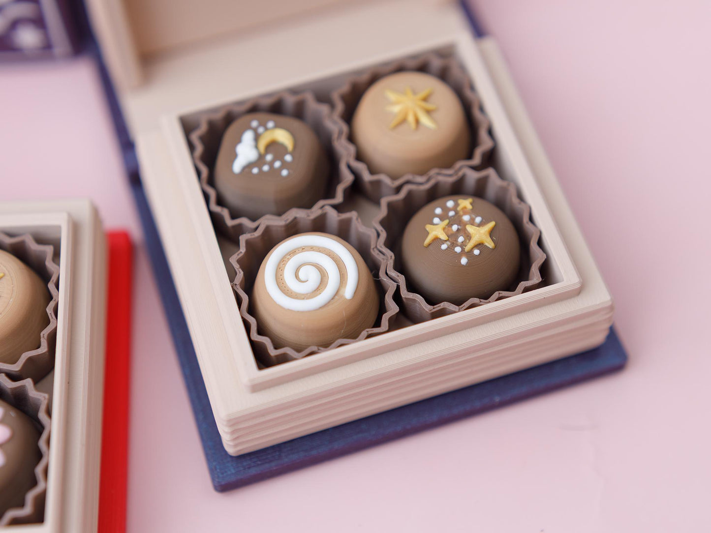 Chocolate book boxes fidget clickers 3D printed Valentines Day fidget clicker toy