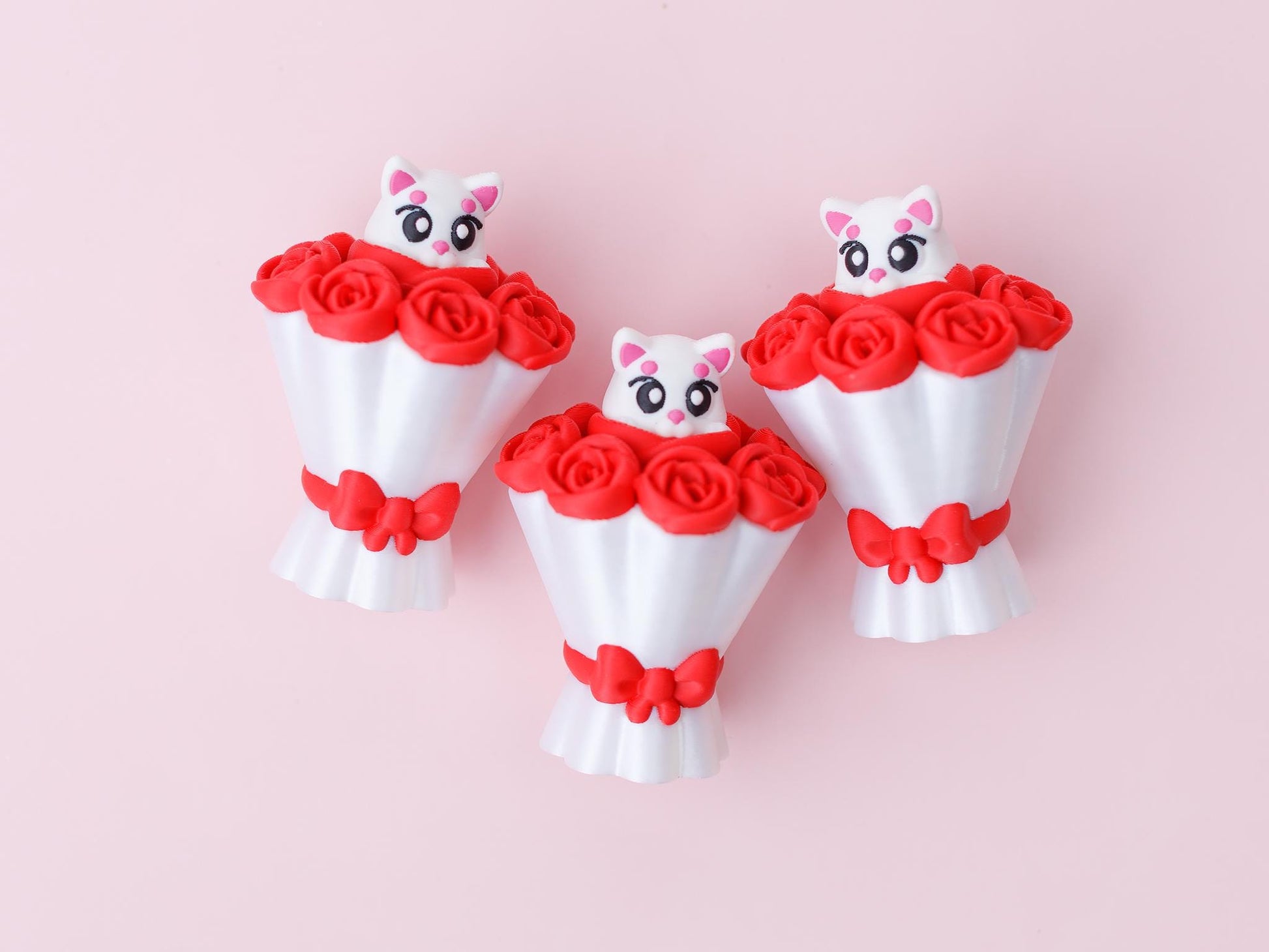Cat bouquet Fidget Clicker 3D printed Valentines Day Trendy fidget clicker