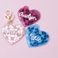 Valentines Day name tag Personalized Disco heart name tag Valentines Day gift for kids Disco heart keychain