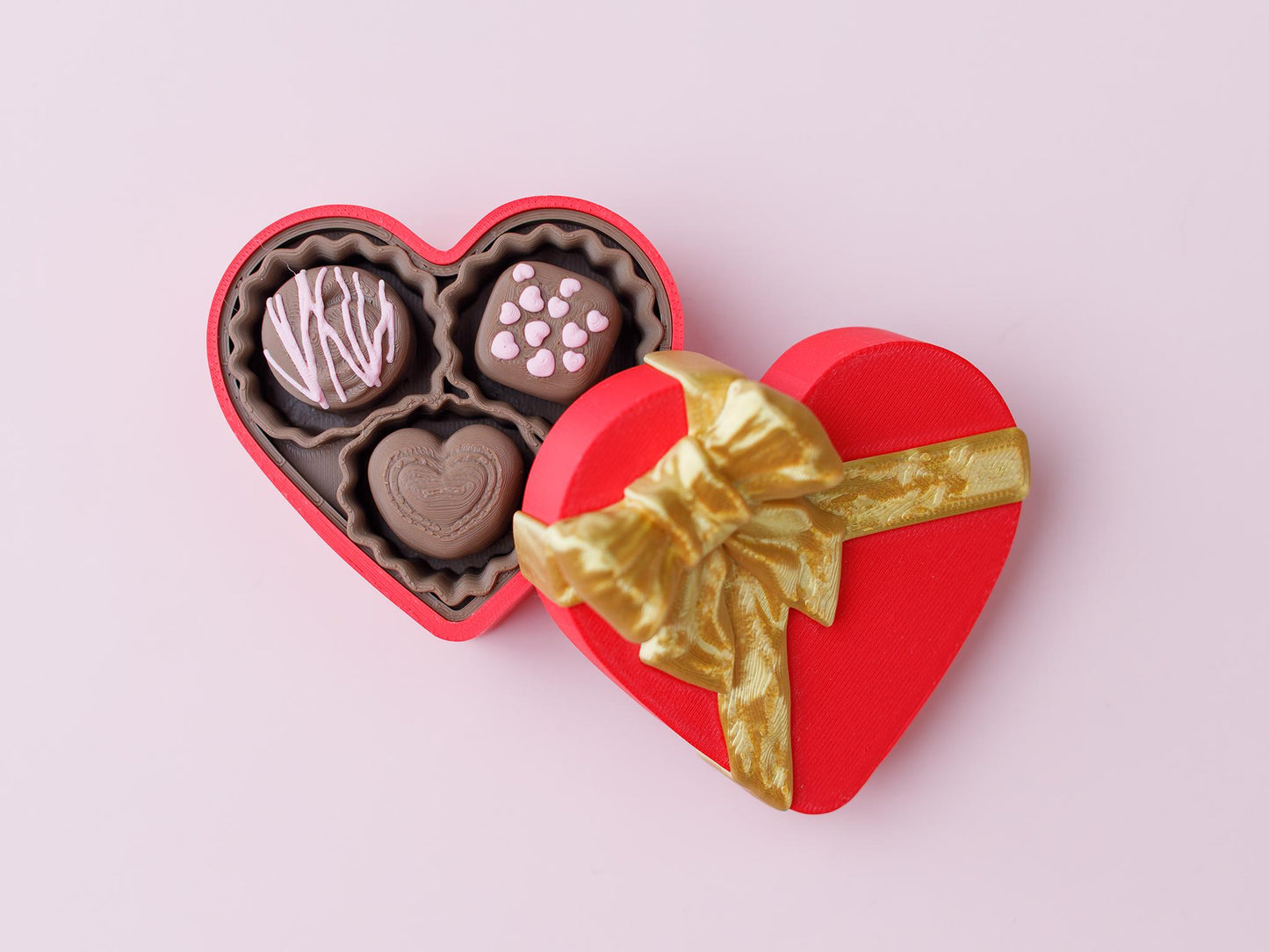 Chocolate box Fidget clicker 3D printed heart shape box fidget clicker Valentine's Day fidget
